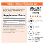 NatureWise Extra Strength Vitamin C Chewable 1000mg for Adults - Natural Orange Flavor - Immune System & Antioxidant Support - Non-GMO, Vegan & Sugar Free - 200 Chewable Tablets[100-Day Supply]