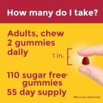 Nature Made Zero Sugar Vitamin D3 Gummies 2000 IU (50 mcg) Per Serving, Bone & Immune Support, Aspartame Free, 110 Vitamin D Gummies, 55 Day Supply
