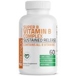 Bronson Super B Vitamin B Complex Sustained Slow Release (Vitamin B1, B2, B3, B6, B9 - Folic Acid, B12) Contains All B Vitamins 60 Tablets