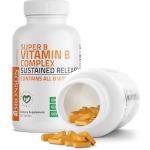 Bronson Super B Vitamin B Complex Sustained Slow Release (Vitamin B1, B2, B3, B6, B9 - Folic Acid, B12) Contains All B Vitamins 60 Tablets
