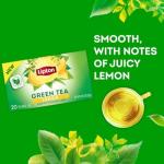 Lipton Lemon Green Tea Bags, Flavored, Unsweetened Teabags for Hot Tea or Iced Tea with Caffeine and Flavonoids, 20 Total Tea Bags