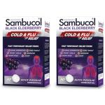 Sambucol Cold and Flu Relief Tablets - Homeopathic Cold Medicine, Nasal & Sinus Congestion Relief, Use for Runny Nose, Coughing, Cold Remedy for Adults - Black Elderberry, 30 Count, 2-Pack