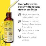 Bach RESCUE REMEDY Dropper 20mL, Natural Stress Relief, Homeopathic Flower Essence, Vegan, Gluten & Sugar-Free, Non-Habit Forming