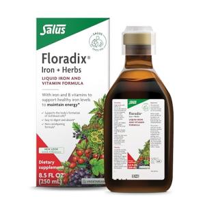 Floradix by Salus Iron & Herbs - Liquid Herbal Supplement for Energy Support* - Iron Supplement with Vitamin C & B Complex Vitamins - for Men & Women - 8.5 Fl Oz