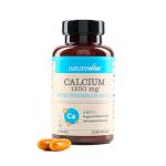 NatureWise High-Purity, All-Natural Calcium 1250mg + Vitamin D3 1000IU + Organic MCT Coconut Oil - Pregnancy Safe + Non-GMO - Absorption Friendly, Gluten Free - 60 Softgels[30-Day Supply]