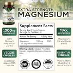 Magnesium Supplement (Citrate Oxide) 1000mg for Best Absorption, Supports Bone, Heart Health, Nerves, Muscles & Metabolism, Nature's Pure Magnesio Vitamin Pills, Bottled in USA, 60 Capsules