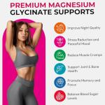 Magnesium Glycinate Gummies 600mg, High Absorption Magnesium Gummies with L-Threonate, Calcium, Vitamin B6, D3, Sugar Free Chews for Adults & Kids Relaxation, Stress Relief, Night Rest