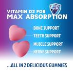 Sugar Free Chewable Calcium Gummy Vitamins - Plus 400 IU Vitamin D3 for Bone, Teeth, & Immune Health Support - Calcium Supplements for Women & Men Daily, Non-GMO, Berry Flavored - 120 Gummies