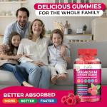 Magnesium Glycinate Gummies 600mg, High Absorption Magnesium Gummies with L-Threonate, Calcium, Vitamin B6, D3, Sugar Free Chews for Adults & Kids Relaxation, Stress Relief, Night Rest