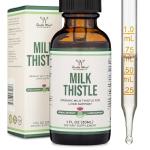 Milk Thistle Supplement - Organic Milk Thistle Liver Detox Drops 1 FL OZ - 30 Servings (Vegan Safe, Non-GMO, Gluten Free) Perfect Addition to Tea by Double Wood