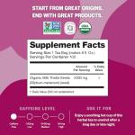 FGO Organic Milk Thistle Tea, 100 Count, Eco-Conscious Herbal Tea Bags, Resealable Bag, Caffeine Free, Packaging May Vary (Pack of 1)