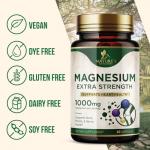 Magnesium Supplement (Citrate Oxide) 1000mg for Best Absorption, Supports Bone, Heart Health, Nerves, Muscles & Metabolism, Nature's Pure Magnesio Vitamin Pills, Bottled in USA, 60 Capsules
