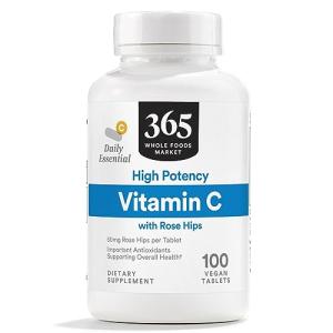 365 by Whole Foods Market, High Potency Vitamin C with Rose Hips, Vegan, 100 Tablets