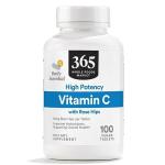 365 by Whole Foods Market, High Potency Vitamin C with Rose Hips, Vegan, 100 Tablets