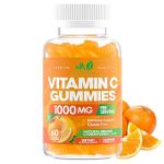 Vitamin C Gummies 1000mg for Adults & Kids – Chewable Multivitamin with Zinc for Immune System & Collagen Support for Skin – Orange Flavor – Gluten Free, Non-GMO, Vegetarian – 60 Gummies