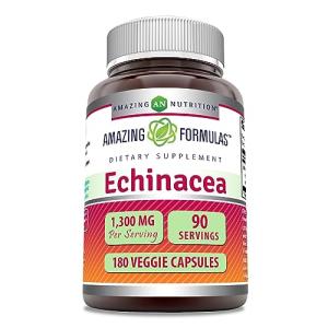 Amazing Formulas Echinacea Supplement| 1300 Mg Per Serving | 180 Veggie Capsules | Non-GMO | Gluten-Free | Made in USA