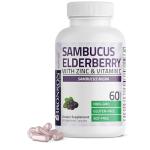 Bronson Sambucus Elderberry with Zinc & Vitamin C Triple Immune Support Complex Immune & Antioxidant Protection, Non-GMO, 60 Vegetarian Capsules