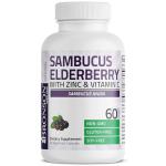 Bronson Sambucus Elderberry with Zinc & Vitamin C Triple Immune Support Complex Immune & Antioxidant Protection, Non-GMO, 60 Vegetarian Capsules