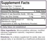 Bronson Sambucus Elderberry with Zinc & Vitamin C Triple Immune Support Complex Immune & Antioxidant Protection, Non-GMO, 60 Vegetarian Capsules