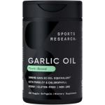 Sports Research Odorless Garlic Oil Pills (1000mg) with Parsley & Chlorophyll | Non-GMO Verified, Vegan Certified & Gluten Free (150 Plant Gels)