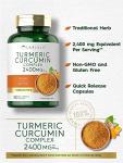 Carlyle Turmeric Curcumin Supplement 2400mg | 180 Powder Capsules | Herbal Complex | Non-GMO, Gluten Free Formula