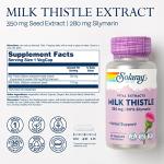 SOLARAY Milk Thistle Seed Extract 350 mg Guaranteed to Contain 80% Silymarin, Traditional Liver Support, Vegan & Lab Verified for Quality, 60 Day Money-Back Guarantee, 30 Servings, 30 VegCaps
