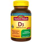 Nature Made Vitamin D3 1000 IU (25 mcg), Vitamin D Supplement for Bone, Teeth, Muscle and Immune Health Support, 300 Tablets, 300 Day Supply