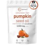 Pumpkin Seed Oil with Saw Palmetto, 3000mg Per Serving, 300 Softgels | Cold Pressed, Pure Virgin Oil, Essential Fatty Acids & Phytosterols | Supports Hair, Urinary, Bladder & Prostate Health | Non-GMO