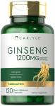 Carlyle Ginseng Extract Supplement | 120 Capsules | 1200mg | Pills for Men & Women | Non-GMO and Gluten Free