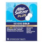 Alka-Seltzer Plus Severe Cold - Sparkling Original Powerfast Fizz Effervescent Common Cold Tablets, Sinus Congestion, Runny Nose, and Dry Cough, 36CT, Packaging May Vary