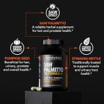 Saw Palmetto Supplement with Stinging Nettle and Pumpkin Seed Extract - Advanced 3X Formula - DHT Blocker Urinary Health and Prostate Support for Mens Health - Vegan, Non-GMO Capsules - 2 Month Supply