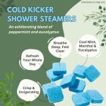 Cold Kicker Shower Steamers Aromatherapy, Eucalyptus Shower Steamer, Shower Bombs Made in the USA, Menthol Shower Steamer, Self Care Gifts, Mothers Day Gift, Shower Steamers for Women and Men