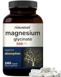 Magnesium Glycinate Capsules 500mg | 240 Count | Supplement for Sleep, Heart & Muscle Support | 100% Chelated & Purified, 3rd Party Tested, Non-GMO & Gluten Free