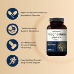 Magnesium Glycinate Capsules 500mg | 240 Count | Supplement for Sleep, Heart & Muscle Support | 100% Chelated & Purified, 3rd Party Tested, Non-GMO & Gluten Free
