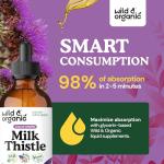Wild & Organic Milk Thistle Liquid Drops - Liver Cleanse Detox - Silymarin Milk Thistle Supplement for Liver Support - Silybum Marianum Seed Extract Tincture - Vegan, Sugar & Alcohol-Free - 4 fl oz