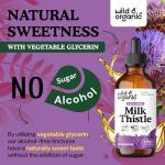 Wild & Organic Milk Thistle Liquid Drops - Liver Cleanse Detox - Silymarin Milk Thistle Supplement for Liver Support - Silybum Marianum Seed Extract Tincture - Vegan, Sugar & Alcohol-Free - 4 fl oz