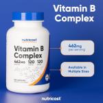 Nutricost High Potency Vitamin B Complex 462mg, 120 Capsules - with Vitamin C - Energy Complex
