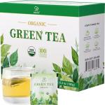 Soeos Organic Green Tea, 100 Tea Bags (Pack of 1), Caffeinated, Low Caffeine, Fresh and Healthy Green Tea, 6.3 Ounce