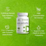 Saw Palmetto Supplement 5000 mg with Pumpkin Seed, 300 Capsules | Promotes Prostate Health | DHT Blocker | Hair Growth Vitamins, Maintain Normal Urinary Frequency