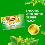 Lipton Peach Green Tea Bags, Flavored, Unsweetened Teabags for Hot Tea or Peach Iced Tea with Caffeine and Flavonoids, 20 Total Tea Bags