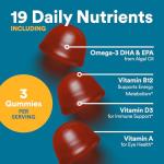 SmartyPants Men's Multivitamin Gummies - Improved Formula: Omega 3 (DHA/EPA), Methylfolate, Vitamin D3, C, Vitamin B12, B6, Vitamin A, K, Zinc & Selenium, Gluten Free, 90 Count (30 Day Supply)