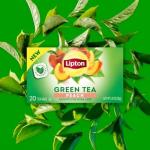 Lipton Peach Green Tea Bags, Flavored, Unsweetened Teabags for Hot Tea or Peach Iced Tea with Caffeine and Flavonoids, 20 Total Tea Bags