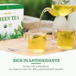 Soeos Organic Green Tea, 100 Tea Bags (Pack of 1), Caffeinated, Low Caffeine, Fresh and Healthy Green Tea, 6.3 Ounce