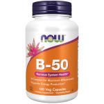 NOW Foods Supplements, Vitamin B-50 mg, Energy Production*, Nervous System Health*, 100 Veg Capsules