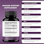 Sandhu's Elderberry Vitamin C Vitamin D3 Goldenseal with Zinc & Quercetin | Capsules for Men & Women | Supports Immune Health | 120 Count (Pack of 1)