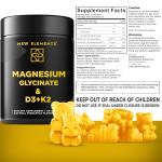 Calm Magnesium Glycinate Gummies 500mg with High-Potency Vitamin D3 10000iu & Vitamin K2 100mcg | Stress Relief, Relaxation & Bone Support for Adults | Vegan, Non-GMO, Gluten-Free, Pineapple Flavor