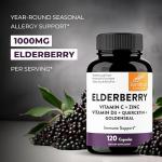 Sandhu's Elderberry Vitamin C Vitamin D3 Goldenseal with Zinc & Quercetin | Capsules for Men & Women | Supports Immune Health | 120 Count (Pack of 1)
