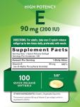 Nature's Truth Vitamin E Softgels | 200 IU | 100 Softgels | Non-GMO & Gluten Free Supplement