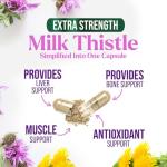 Milk Thistle Extract - Liver Cleanse Detox & Repair Formula with Dandelion Extract 1000mg - Herbal Liver Supplement - Nature's Milk Thistle w/Silymarin Marianum, Supports Liver Health - 60 Capsules