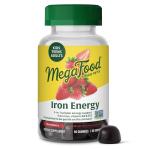 MegaFood Iron Energy Gummies, Iron Supplement for Women, Men, Teens & Kids with Vitamin B12 & B6, Vitamins, from The Makers of Blood Builder Supplement, Strawberry Flavor, 60 Count